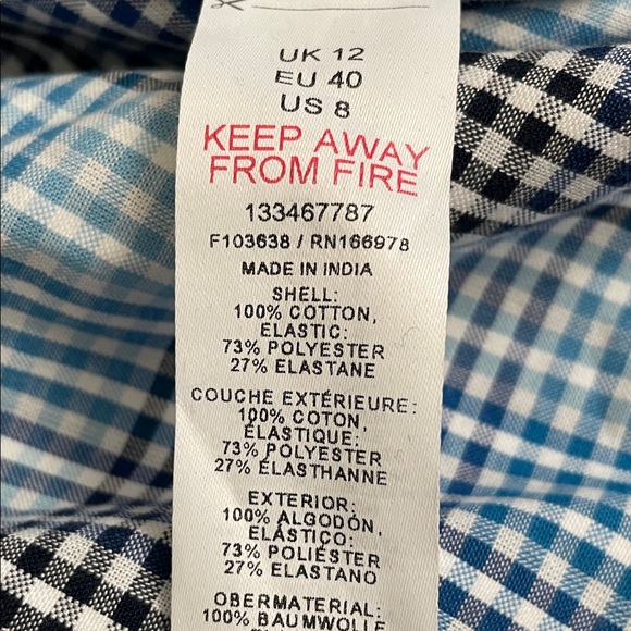 Topshop Blue Plaid Smocked Midi Dress - Picture 8 of 9